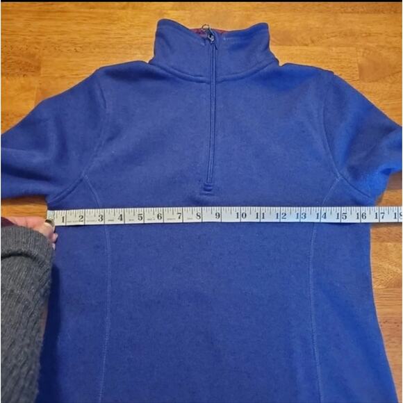 Eddie Bauer Blue/Purple Quarter Zip Mock Neck Pullover Fleece Gorpcore Sweater S - Picture 6 of 6